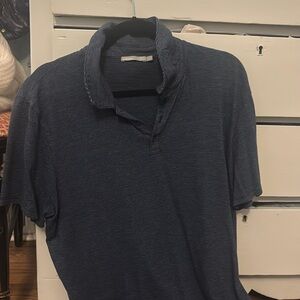 Vince Men’s stripped navy polo